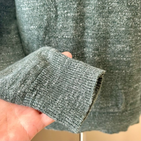 Outerknown Organic Cotton Crewneck Sweater Roll Neck Marled Green Size Small - Picture 3 of 7